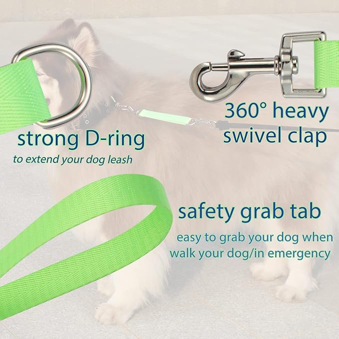 Traffic Dog Leash Dogs Training Leash Pet Traffic Grab Handle Training Tab Pets Leash Short Dog Leashes Dogs Training Lead Leashes (Green & Blue)