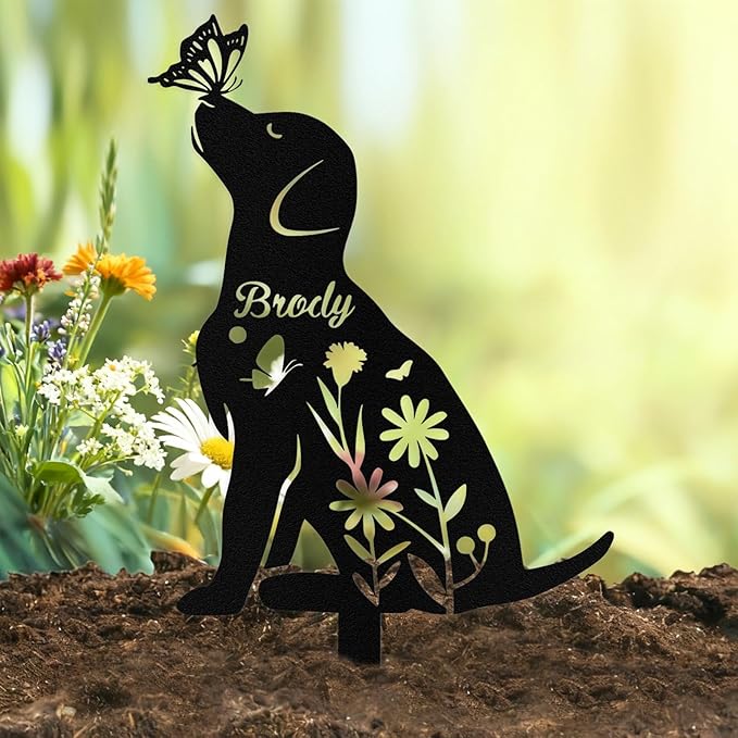 Custom Dog Grave Markers Outdoor, Personalized Pet Grave Marker Stake Dog Memorial, Outdoor Weatherproof Pet Cemetery Sign, Personalized Dog Memorial Gifts for Loss of Dog