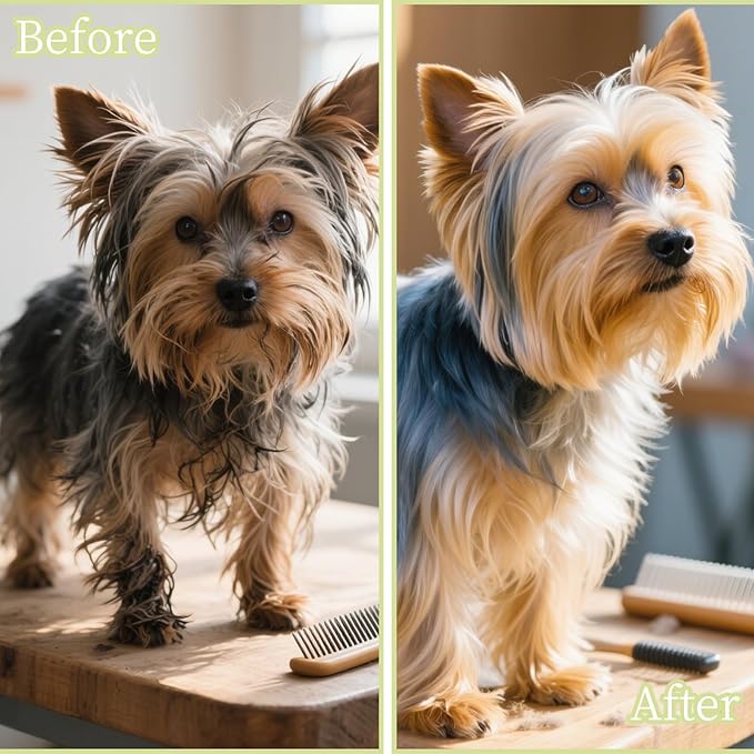 Soft Bristle Dog Brush for Small Breeds - Yorkie, Shih Tzu, Maltese Pomeranian Maltipoo Essential - 3 Color - Puppy Accessories (Green)