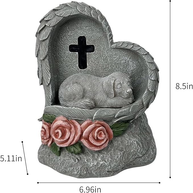 Dog Pet Memorial Stones Gifts Solar Light Ornament - Forever My Guardian Angel Garden Dog Memorial Stone