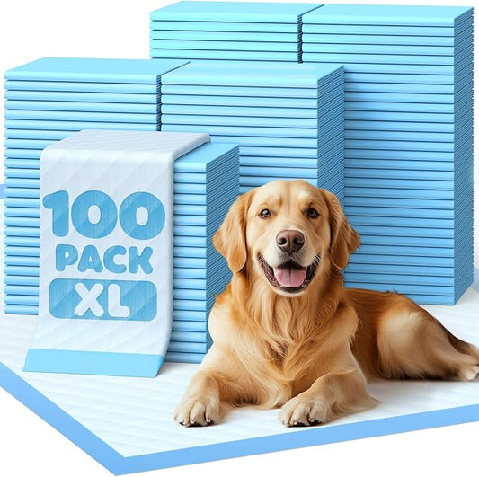 100-Pack Extra Large Pee Pads - 34" x 28" Puppy Pads for Dogs with 6-Layer Leakproof Protection, Disposable and Quick-Dry Dog Pads with High Absorbency for Easy Potty Training