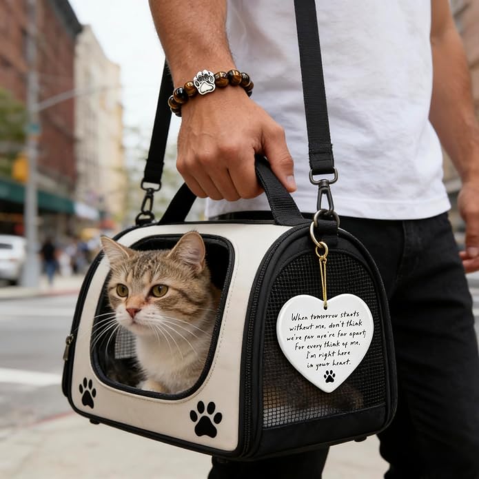 LINGYUAN Pet Memorial Gifts for Dogs Cats, Pet Memorial Bracelet, Remembrance Pet Loss Sympathy Gift for Cat Dog Lovers, Bereavement Gifts for Loss of Pet