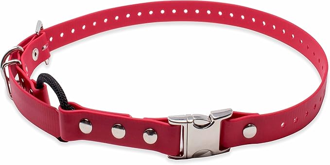Educator 1-Inch Dog Training Collar Strap – ONLY Fits FE-580, ET-800 & UL-1200 Receivers – NOT Compatible with Mini Educator (ET-300/ET-400) – Quick Snap Biothane Bungee Collar, Red