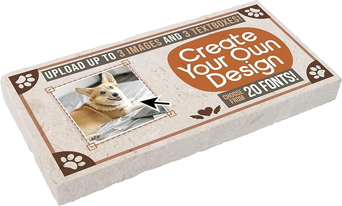 Personalized Pet Memorial Stones, 6x12 Create Your Own Pet Grave Markers as Keepsake or Pet Remembrance, Pet Loss Gifts for Bereaved Pet Owners, DIY Personalized Pet Memorial Limestone (Design 5)