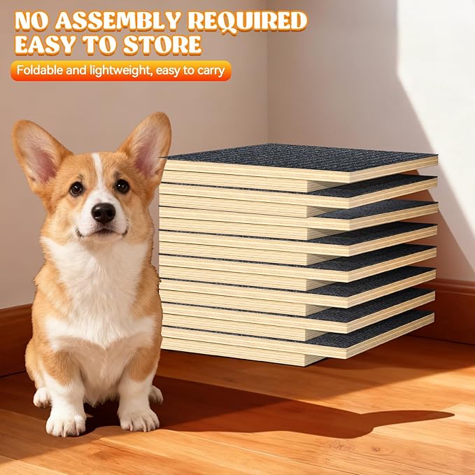 TNELTUEB 6 Pack Upgraded Dog Ramps for Stairs, Adjustable Stair ramp for Dogs,Portable Dog Stairs with Mat for Small Dogs and Cats, Non-Slip Pet Steps for Elderly or Injured Pets