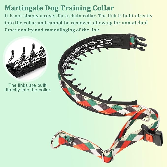 Mayerzon Martingale Dog Prong Collar for Pulling, Personalized Vintage Slip Pinch Collar with Buckle for Large Medium Small Dogs for Walking Training and Festivals(L, Pop Art)