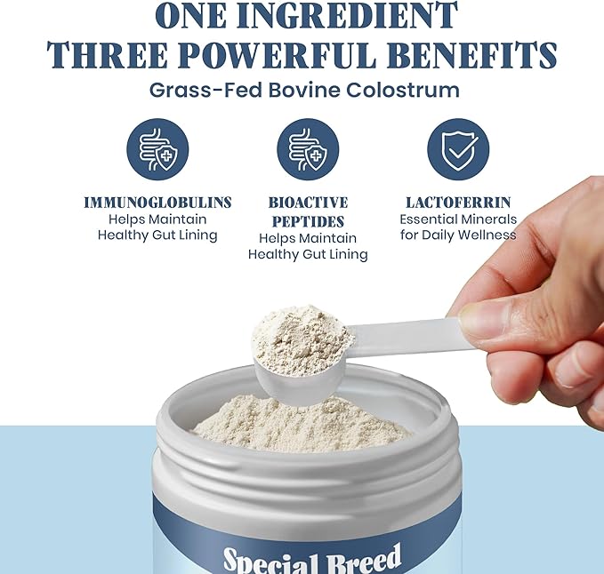 Bovine Colostrum for Dogs and Cats – Grass Fed Colostrum Powder – Immune Support, Allergy & Itch Relief – Gut Health & Seasonal Allergy Defense – 150 ct