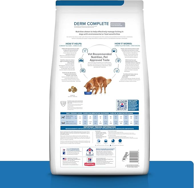 Hill's Prescription Diet Derm Complete Environmental/Food Sensitivities Dry Dog Food, Rice & Egg, 24 lb. Bag