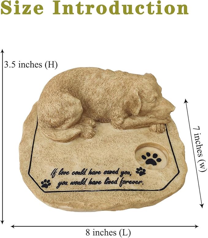 Personalized Dog Memorial Stone,Custom Engraved Pet Headstone for Dogs,Dog Memorial Gifts Loss Gifts Outdoors,Dog Memorial Garden Statues,Dog Figurine