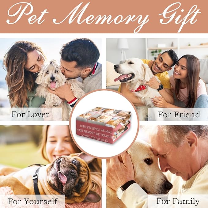 Pet Memorial Blanket Gift - Personalized Dog Memorial Blanket with Photo Name, Pet Sympathy Gifts for Dogs Lovers, Custom Loss of Dog Grief Blankets, Pets Remembrance Bereavement Gifts (6 Photos)