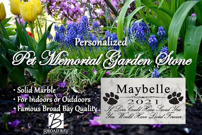 Broad Bay Personalized Dog Pet Memorial Stone Gift Marble Custom Outdoor Garden Plaque or Indoor Grave Marker Headstone If Love Could Have Saved You