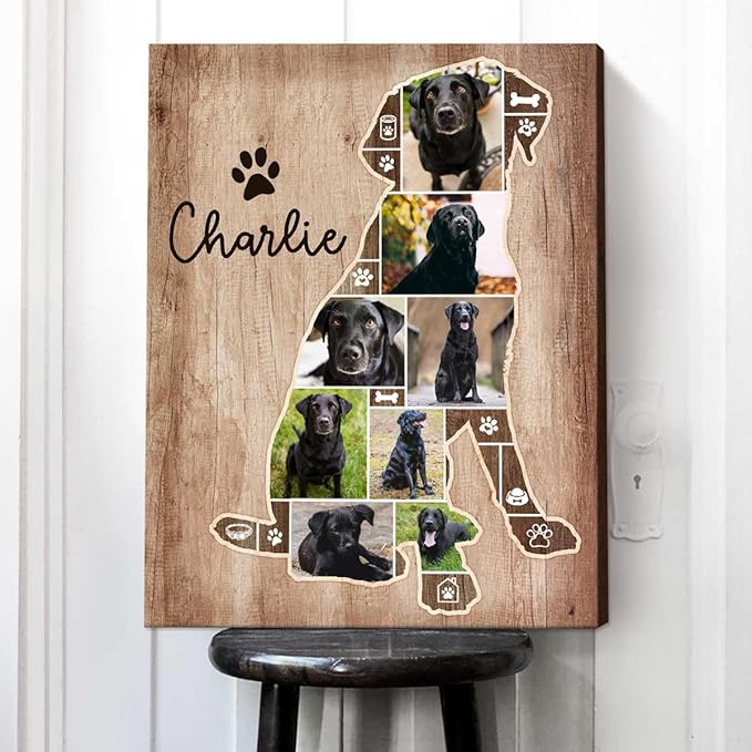 Benicee Shop Labrador Retriever Gifts, Labrador Dog Photo Collage Canvas, Gift for Labrador Lovers, Labrador Dog Memorial Canvas, Labrador Wall Art