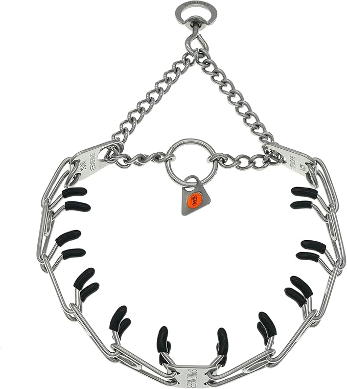 Herm Sprenger Dog Training Prong Collar with Swivel D-Ring, 3 Extra Links, 30 Comfort Tips for Small Medium Large Dogs Stainless Steel No-Pull Collar Made in Germany (Small-Medium)