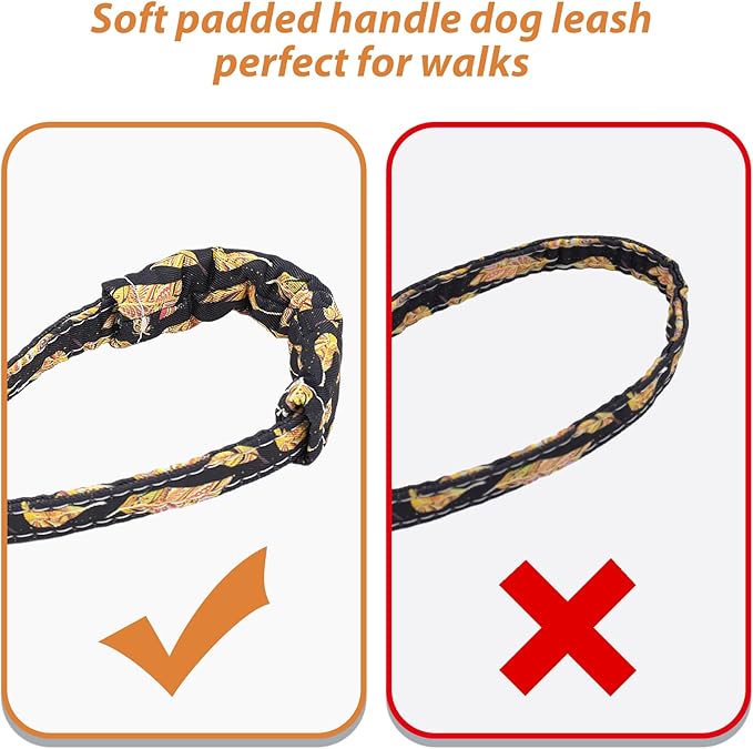 Dog Collar and Leash Set Adjustable Girls Puppy Floral Collars with Bow Tie for Small Medium Large Dogs(M, Feather)