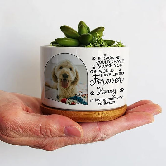 Personalized Pet Dog Memorial Plant Pots Pet Remembrance Dog Photo Plant Pot Bedroom Decor Funeral Keepsake Memorial Bereavement Gifts For Loss Of Pet Picture Gifts For Someone Lost Pet