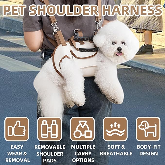 Dog Carrier Backpack for Medium Pets, Breathable Detachable Travel Pet Bag with Adjustable Straps, Portable Hands-Free Dog Cat Carrier Backpack for Hiking, Walking & Camping (M).