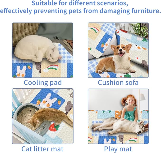 Dog Playpen Mat Crate Mat Puppy Pads, Lovely Dog Crate Pad, Anti-Slip Bottom,[PLAYPEN NOT Included !] Waterproof Reusable Whelping Playpen Crate Reusable Washable Pet Mattress Pads Pet Training Pads