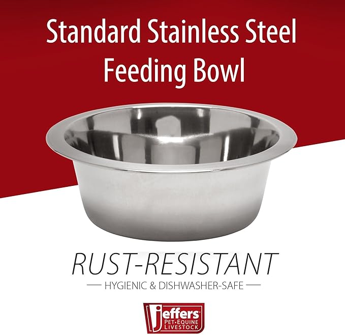 INDIPETS Standard Feeding Dish: Pet Water and Food Bowl | 5 Quart, Stainless Steel (PN: 800012)