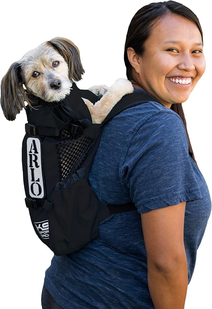 K9 Sport Sack Air 2 - Medium, Jet Black - Ideal for Dogs with 17-19” Back Length - Durable, Breathable Backpack-Style Carrier - Perfect for Walks, Short Hikes & Public Transportation
