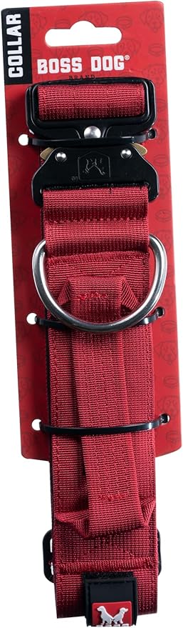 Boss Dog Tactical Collar, Red, Large
