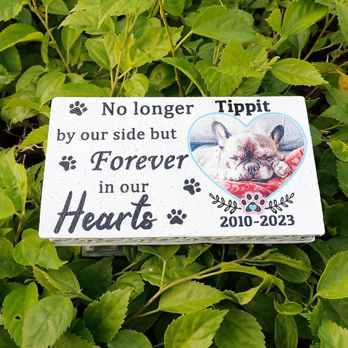 Personalized Memorial Bench for Pet Human, Custom Pet Memorial Stone with Colorful Photo, Pet Grave Marker Dog Headstone Cat Tombstone, Loss of Pet Gifts, Memorial Garden Plaque