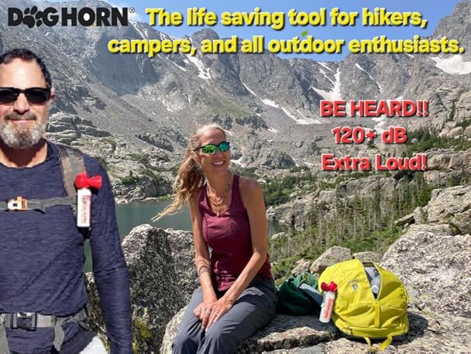 Genuine DOG HORN XL - Pet Training Air Horn. Stop Dog Fights, Scare Coyotes, Bear, & Other Wild Animals! Effective Outdoor Safety Alarm for Hiking, Biking, Camping, Boating, & More!