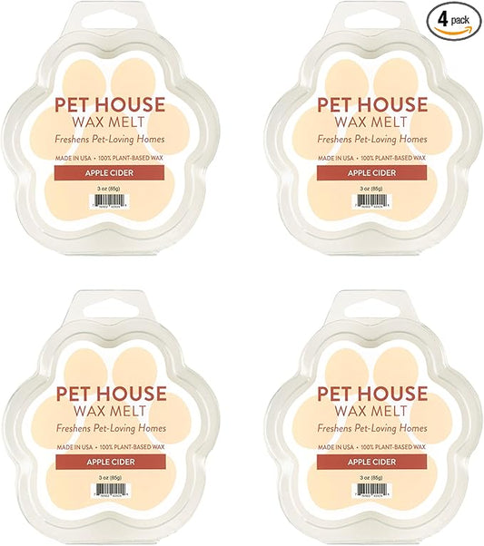 One Fur All Pet House Scented Wax Melts for Warmer - Long-Lasting Pet Friendly Plant Based Soy Wax Melts - Apple Cider Pack of 4