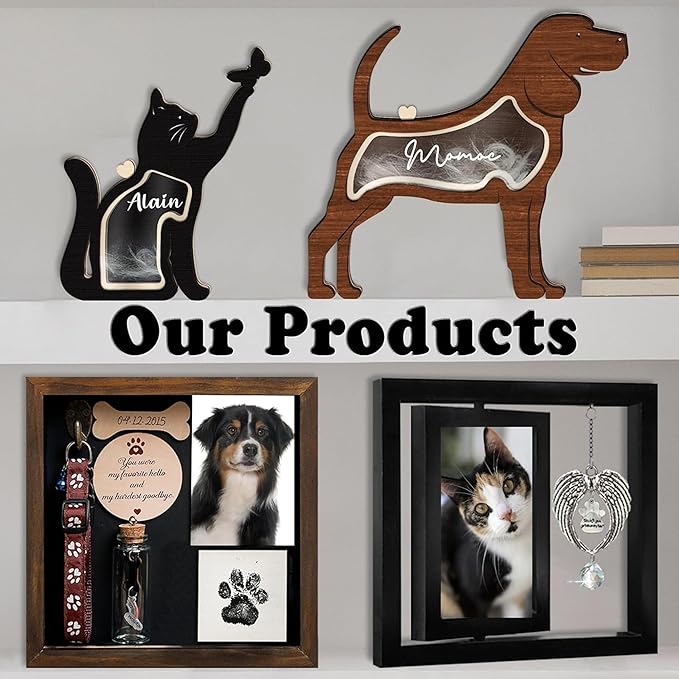 Personalized Rabbit Memorial Keepsake Unique Wooden Bunny Fur Box Collar Holder Sympathy Pet Loss Gift Memorial Storing Hair Ashes Standable Tabletop Decor Gift Idea for Pet Lover Family Friends
