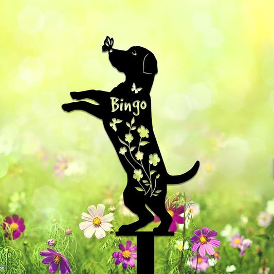 Personalized Metal Dog Name Grave Sign Stake, Custom Pet Garden Yard Decor, Pets Memorial Marker Plaque Gifts for Loss Pets, Outdoor Lawn Backyard Sympathy Gift