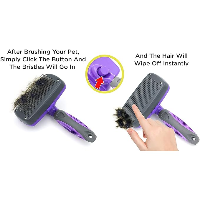 Whizzotech Self Cleaning Slicker Brush Dog And Cat Brush Gently Removes Loose Undercoat, Mats and Tangled Hair