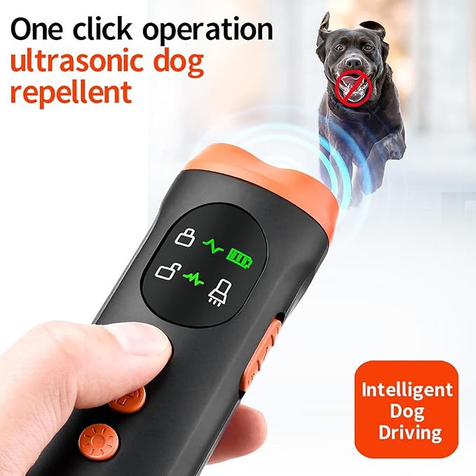 2026 Dog Bark Deterrent,Rechargeable Sonic Dog Repeller,Safe 25KHz Sonic Frequency Transmitter,Anti Bark Device for Dogs,50ft Range Professional Dog Training Tool,LED Indoor/Outdoor Barking Silencer.