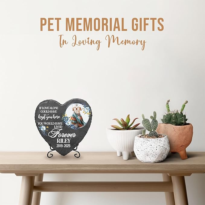 Dog Memorial Stone | Personalized Pet Memorial Plaque | Best Remembrance Gift with Photo | Thoughtful Pet Loss Gifts for Dogs | Personalized Condolence Gifts for Pets