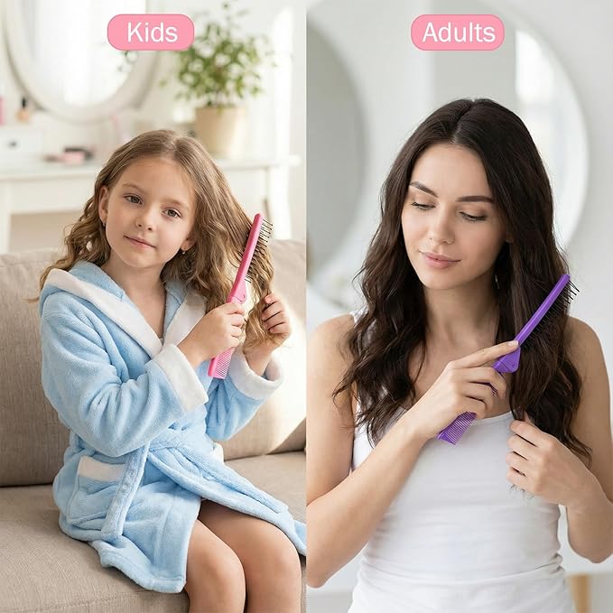 3PCS Dog Hair Brush Folding Small Puppy Cat Pet Grooming Brushes, Professional Comb Brush Supplies to Effectively Remove Tangles, Knots and Mats(3 Colors)