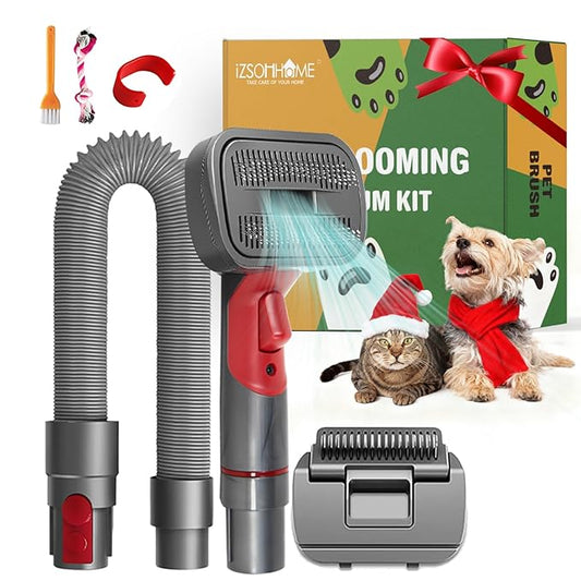 Compatible with Dyson V7 V8 V10 V11 V15,Dog Cat Brush for Shedding and Grooming,with Two Heads,Massage the skin,Easy to Clean Comb for Long or Short Haired Pets,Pet Brush Kit,Gift Box
