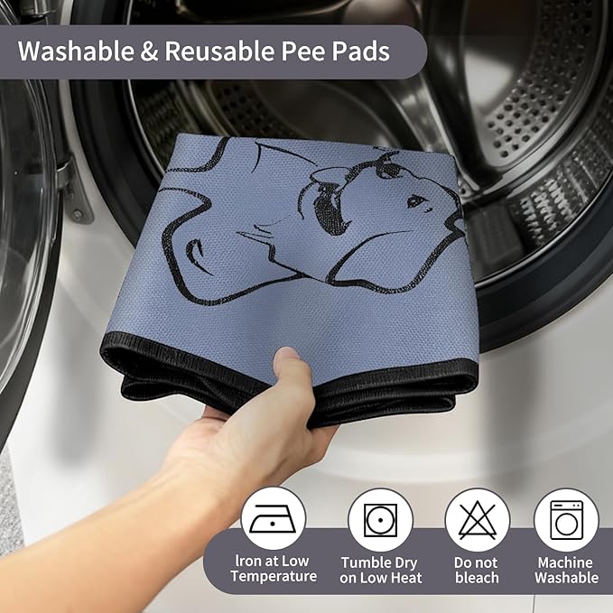 2 Pack Washable Pee Pads for Dogs 24"x24", Reusable Training Puppypads Absorbency Non-Slip & Leak-Proof for Pet Whelping Box Playpen Crate Sofa Bed Floors (Gray)