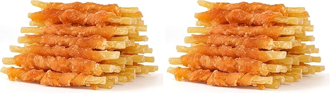 MON2SUN Rawhide Free Dog Treats Chicken Wrapped Cod Sticks for Small Dogs Healthy Training Treats Soft Snacks (14.11 Ounce -Pack of 2)
