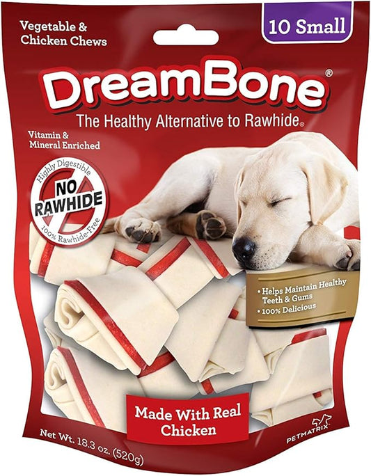 DreamBone Vegetable & Chicken Dog Chews, Rawhide Free, Small, 10-Count