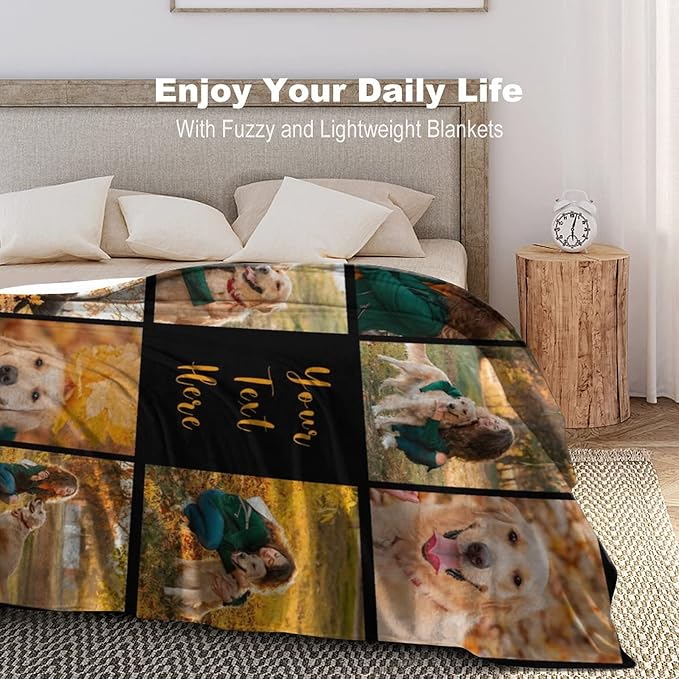 Artsadd Photo Custom Throw Blankets for Dog Cat Pet Memory,Dog Memorial Blanket Personalized with Loving Remembrance Gift for Family and Friends Dogs Name Customized Fleece Throw Blanket