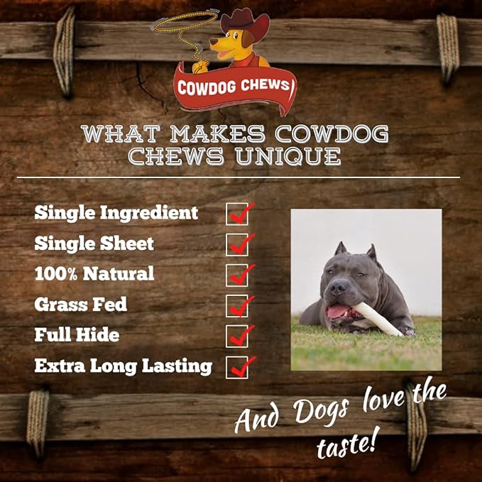 Cowdog Chews Retriever roll 9-10 inch All Natural Rawhide Product (40 Pack)