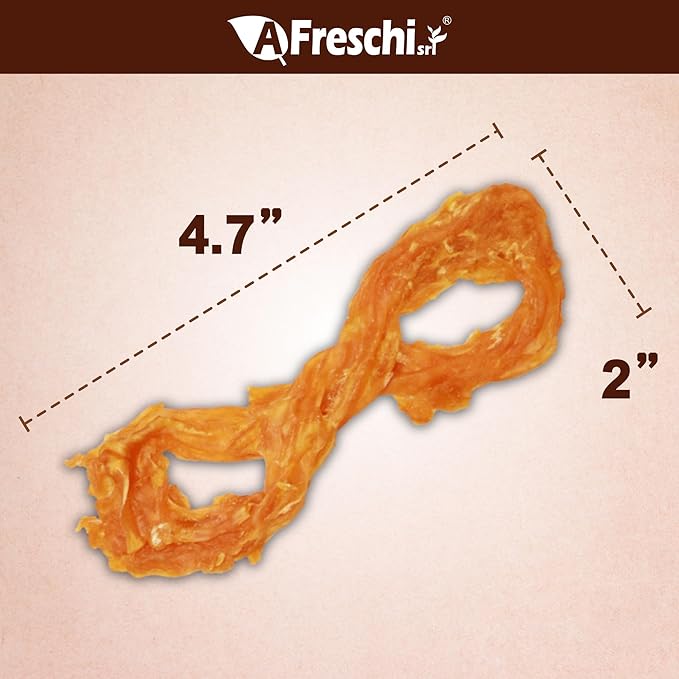A Freschi srl Turkey Tendons for Dogs, Long-Lasting, Hypoallergenic Rawhide Alternative, Human Grade, Healthy Puppy Chews, Natural Dog Treats for Medium Dogs, Rope (M), 2 Count Pack