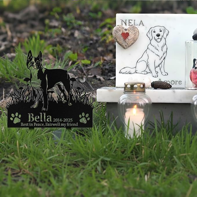 Custom Dog Grave Markers Outdoor, Personalized Pet Grave Marker Stake Dog Memorial, Outdoor Weatherproof Pet Cemetery Sign, Personalized Dog Memorial Gifts for Loss of Dog