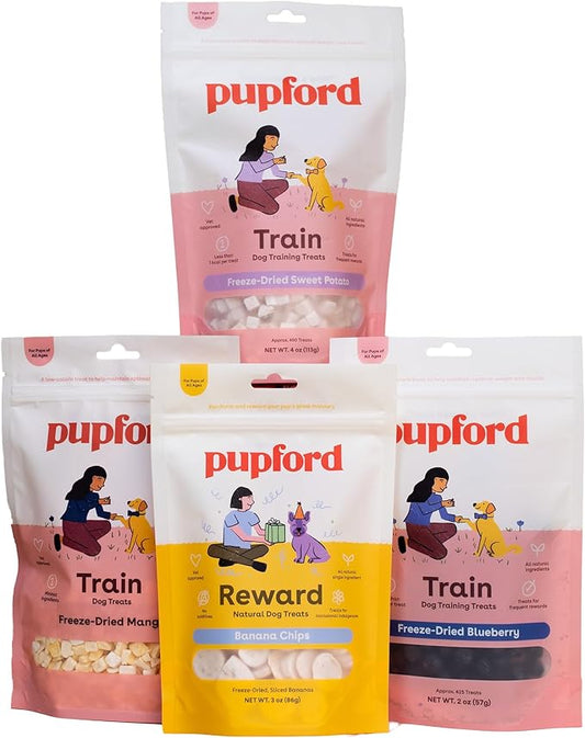 Pupford Freeze Dried Training Treats for Dogs & Puppies, 1000+ Limited Ingredient Bites (Fruits & Veggie Bundle)