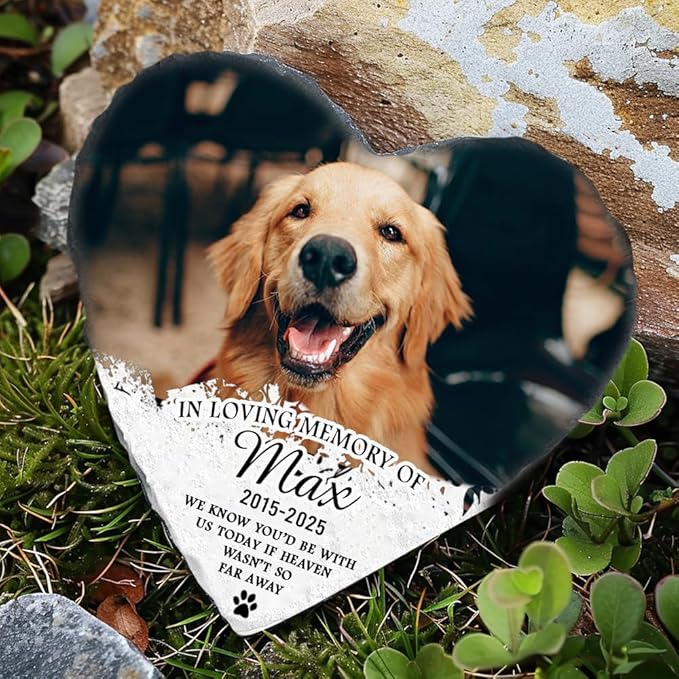 Personalized Dog Memorial Gifts for Loss of Dogs Sympathy Gift, Dog Memorial Stone, Pet Loss Gifts, Pet Memorial Stones for Dogs Cemetery Decorations for Grave, Cat Sympathy Gift, Stone 5