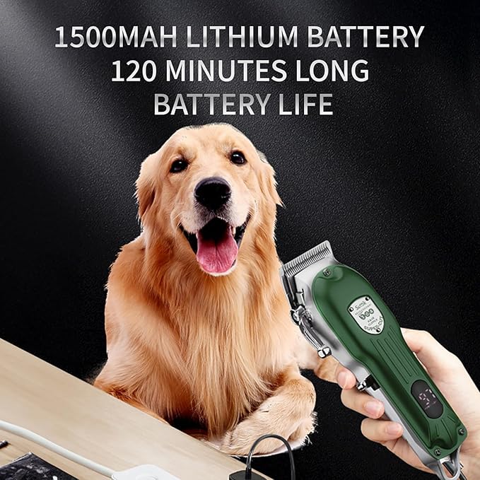 Dog Clippers for Grooming Pets Trimmer Low Noise Rechargeable Cordless Pet Shaver high-power with Stainless Steel Blade for Dogs and Cats