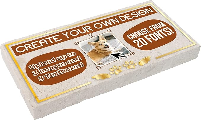 Personalized Pet Memorial Stones, 6x12 Create Your Own Pet Grave Markers as Keepsake or Pet Remembrance, Pet Loss Gifts for Bereaved Pet Owners, DIY Personalized Pet Memorial Limestone (Design 3)