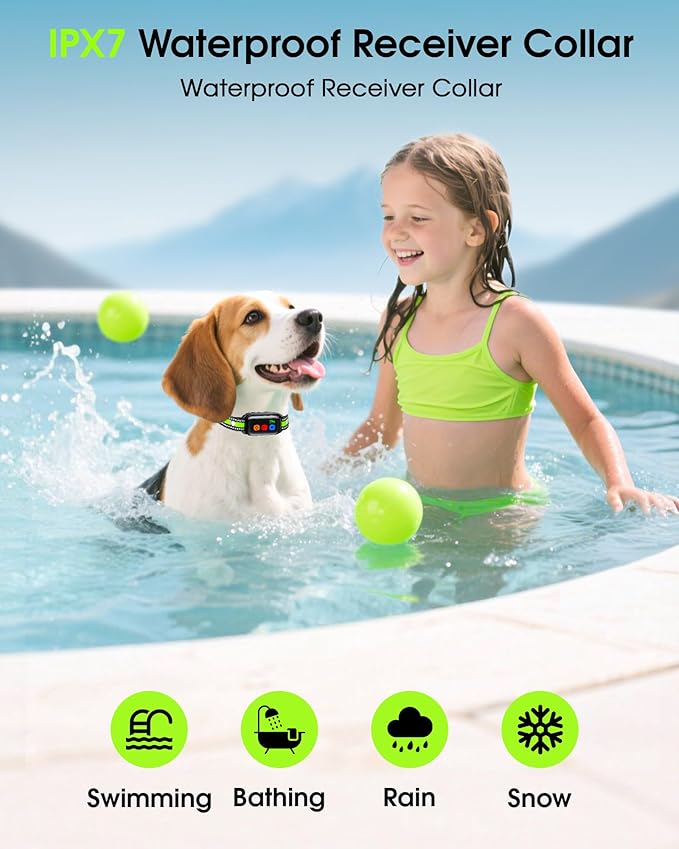 Vibrating Dog Training Collar with Remote, No Shock, Beep and Vibration Only, 3300FT Long Range, Waterproof Rechargeable, Safety Lock, No Prongs, for Small Medium Large Dogs