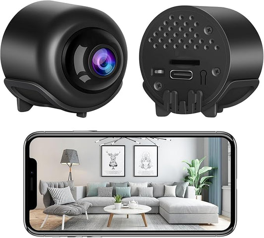VSTARCAM Tiny WiFi Camera for Home Security 1Pcs, 3MP Portable HD Night Vision Motion Detection Remote Surveillance 120° Wide Angle Camera, Baby Monitor Small Motion Activated Use with Wire