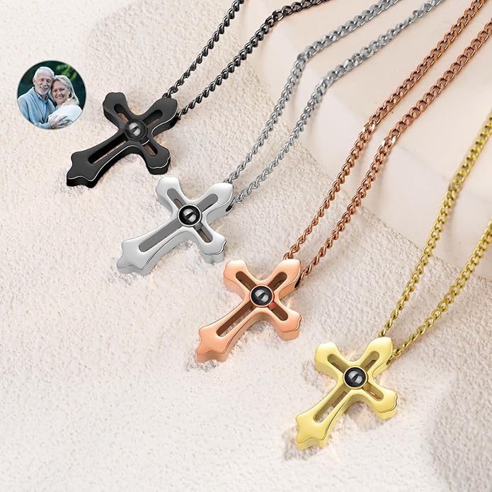Personalized Projection Necklace with Custom Photo Pendant - Best Gift for Mom, Wife, Girlfriend, or Memorial - Mother's Day, Valentine's Day, Birthday Jewelry Gift