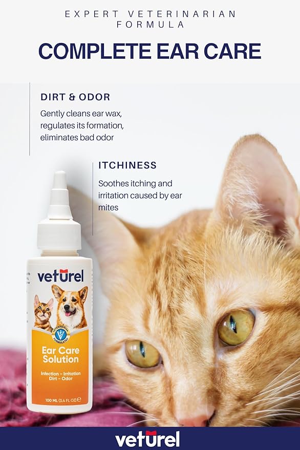 Gentle Dog Ear Care - Dog Ear Odor - Dog Ear Cleaner - Ear Wash for Dogs - Cat and Dog Ear Cleaning Solution - Soothes Itchy Ears - Removes Ear Wax - Cat Ear Care 3.4 oz