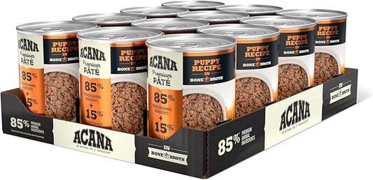 ACANA Premium Pate in Bone Broth Grain-free Wet Dog Food Puppy Recipe 12.8oz Cans (12 Count)